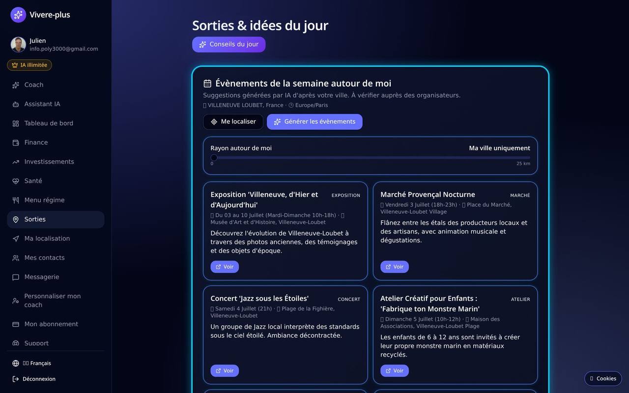 Sorties & idées du jour
